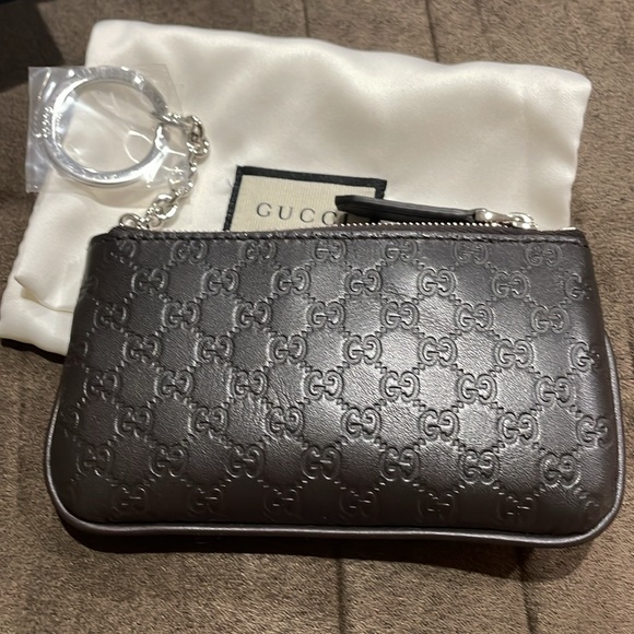 ❤️SOLD❤️BNWT Authentic Gucci Guccissima Key Chain Card Case Wallet - Picture 2 of 9